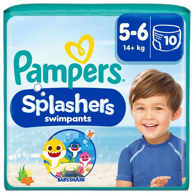 Pampers Splashers Baby Shark Edition Engångsbadblöjor Stl 5-6 (14kg+) 10 st | Baby, barn & förälder - Solskydd för barn - UV-kläder för barn - Badblöja,Baby, barn & förälder - Blöjor & våtservetter - Blöjor,Baby, barn & förälder - Bada & simma - Badkläder för barn | Apoteka