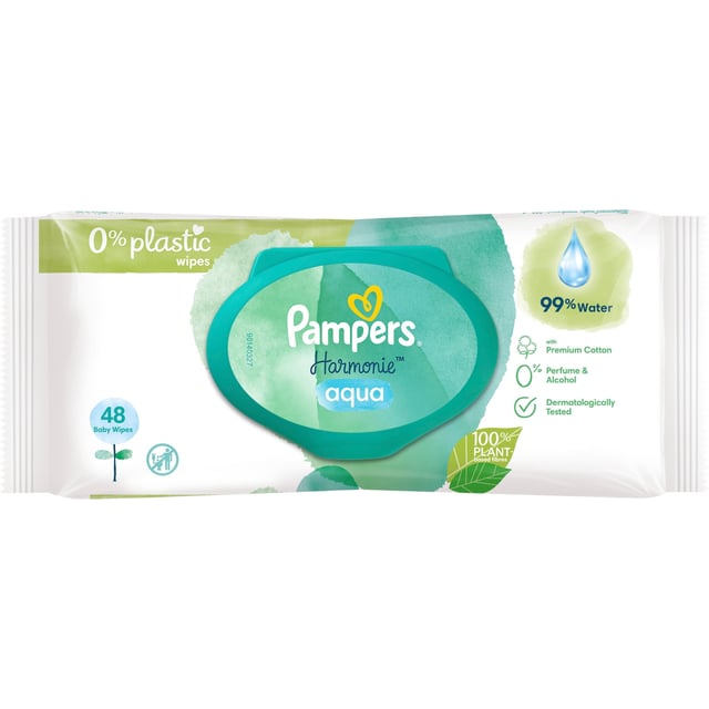 Pampers Harmonie Aqua våtservetter, 48 st | Baby, barn & förälder - Blöjor & våtservetter - Våtservetter | Apoteka