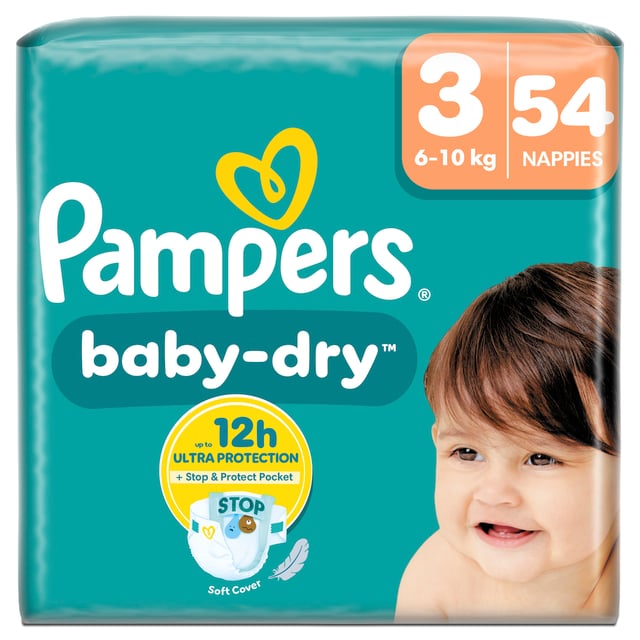 Pampers Baby-Dry Stl 3 (6kg-10kg) 54 st | Baby, barn & förälder - Blöjor & våtservetter - Blöjor | Apoteka
