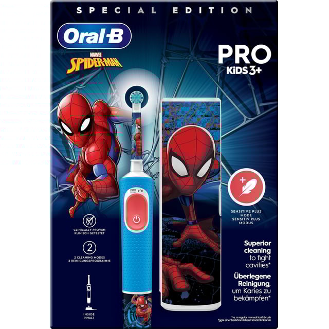 Oral-B Pro Kids Spider-Man Eltandborste +3 år & Resefodral 1 st | Baby, barn & förälder - Munvård för barn - Eltandborstar för barn,Munvård - Tandborste - Eltandborste | Apoteka