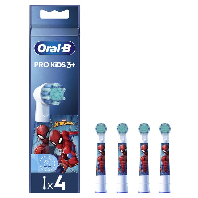 Oral-B Pro Kids Tandborsthuvud Spiderman 4 st | Baby, barn & förälder - Munvård för barn - Eltandborstar för barn,Munvård - Tandborste - Tandborsthuvud | Apoteka