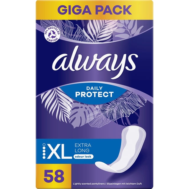 Always Daily Protect Extra Long Trosskydd Luktkontroll 58 st | Intimvård - Mensskydd - Trosskydd | Apoteka