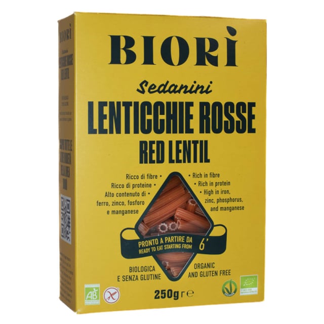 Biori Röda Linser Glutenfri Pasta Sedanini 250g | Mat & dryck - Skafferi - Pasta, ris & nudlar,Mat & dryck - Glutenfritt | Apoteka