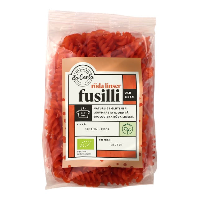 Da Carla Pasta Röda Linser 250 g | Mat & dryck - Skafferi - Pasta, ris & nudlar,Mat & dryck - Glutenfritt | Apoteka