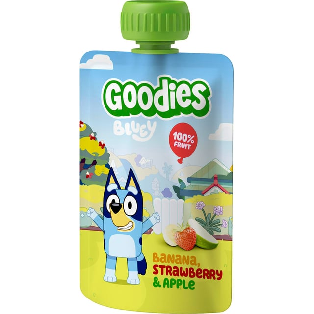 Goodies Bluey Klämmis Banan Jordgubb Äpple 3 år 100 g | Baby, barn & förälder - Barnmat - Klämmisar | Apoteka