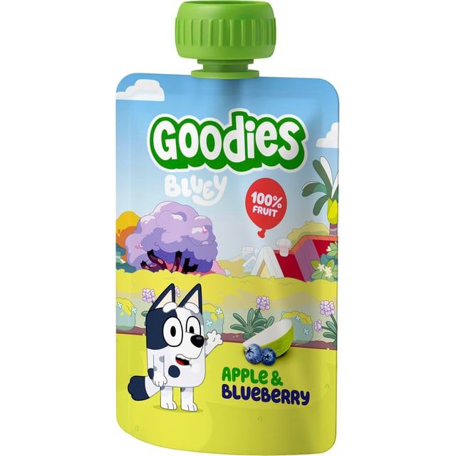 Goodies Bluey Klämmis Äpple och Blåbär 3 år 100 g | Baby, barn & förälder - Barnmat - Klämmisar | Apoteka