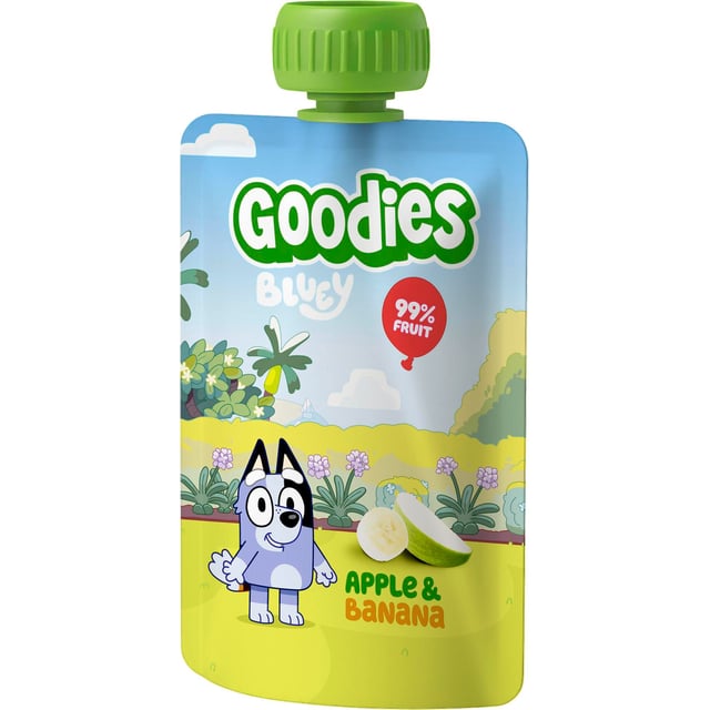 Goodies Bluey Klämmis Äpple Banan 3 år 100 g | Baby, barn & förälder - Barnmat - Klämmisar | Apoteka