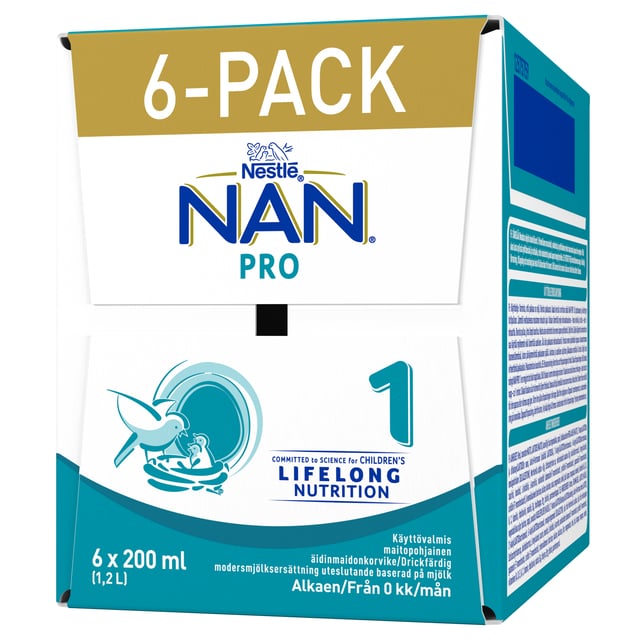 Nestlé NAN 1 PRO från nyfödd 6 x 200ml