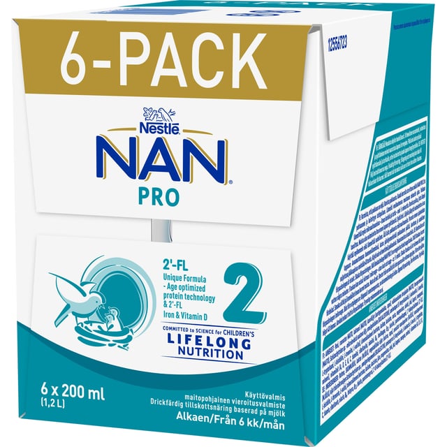 Nestlé NAN 2 PRO +6 månader 6 x 200 ml