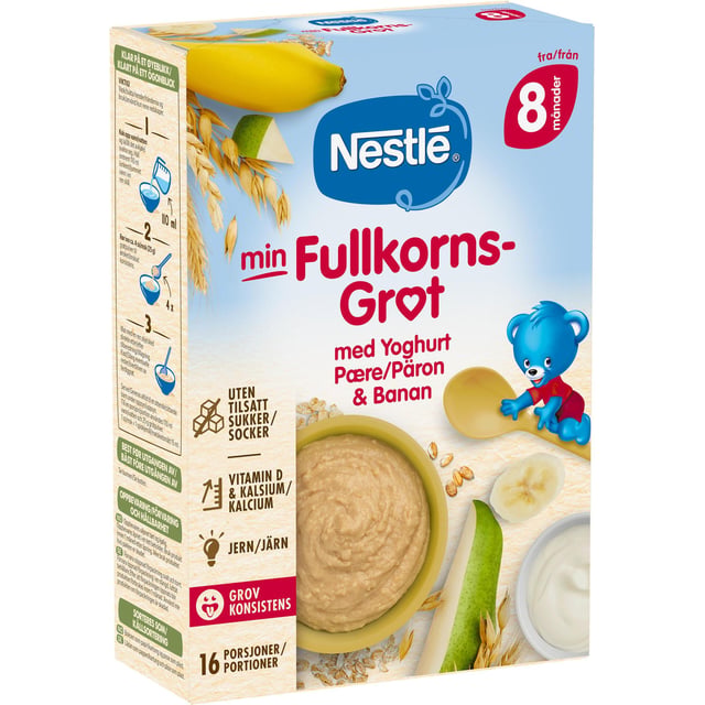 NESTLÉ Fullkorn Gröt Yoghurt Päron Banan 8 månader | Mat & dryck - Barnmat - Gröt,Baby, barn & förälder - Barnmat - Gröt | Apoteka