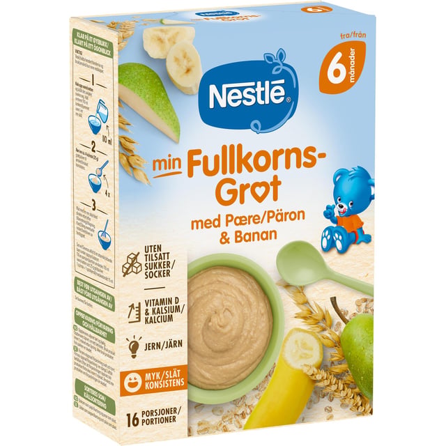 NESTLÉ Fullkorn Gröt Päron Banan 6 månader | Mat & dryck - Barnmat - Gröt,Baby, barn & förälder - Barnmat - Gröt | Apoteka