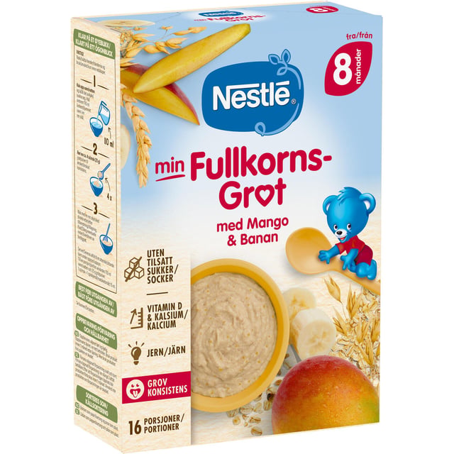 NESTLÉ Fullkornsgröt Mango Banan 8 månader | Mat & dryck - Barnmat - Gröt,Baby, barn & förälder - Barnmat - Gröt | Apoteka