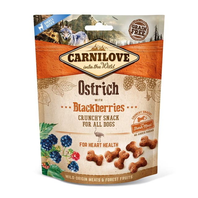 Carnilove Dog Crunchy Snack Ostrich with Blackberries 200 g | Djur - Djurgodis - Hundgodis | Apoteka