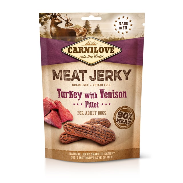 Carnilove Jerky Turkey with Venison Fillet 100 g | Djur - Djurgodis - Hundgodis | Apoteka