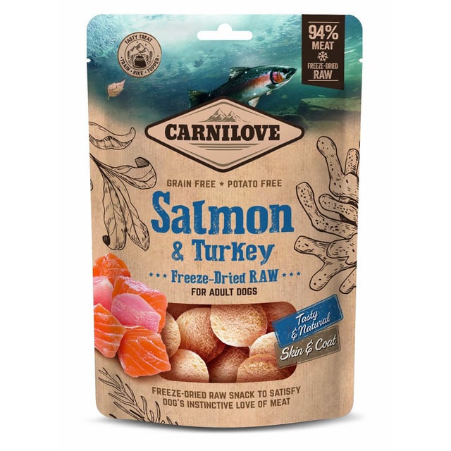 Carnilove Freeze-Dried Raw Snacks Salmon & Turkey 60 g | Djur - Djurgodis - Hundgodis | Apoteka