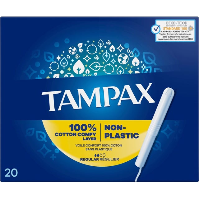 Tampax Regular Tamponger med pappersapplikator 20 st | Intimvård - Mensskydd - Tampong | Apoteka