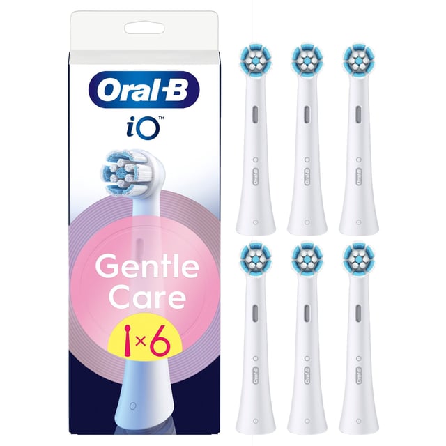 Oral-B iO Gentle Care Tandborsthuvuden Vit 6 st | Munvård - Tandborste - Tandborsthuvud | Apoteka