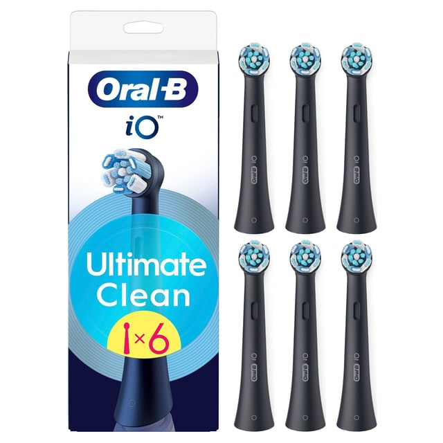 Oral-B iO Ultimate Clean Tandborsthuvuden Svart 6 st | Munvård - Tandborste - Tandborsthuvud | Apoteka