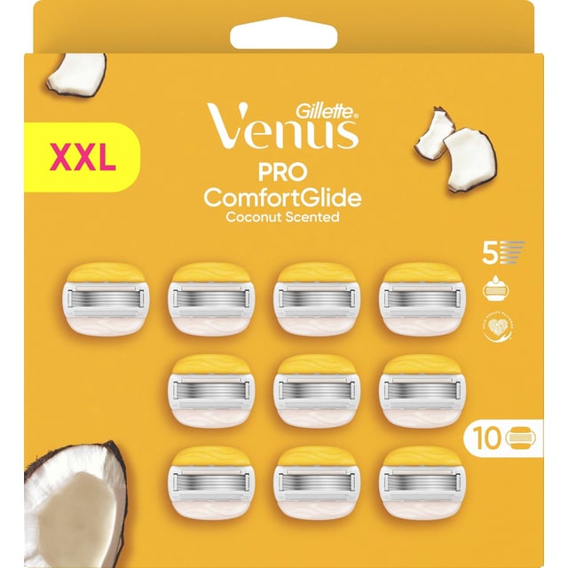 Gillette Venus Pro ComfortGlide Coconut & Olay rakblad 10 st | Hudvård - Rakning & hårborttagning - Rakblad | Apoteka