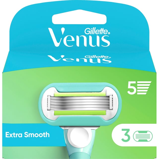 Gillette Venus Extra Smooth Rakblad för kvinnor 3 st | Hudvård - Rakning & hårborttagning - Rakblad | Apoteka