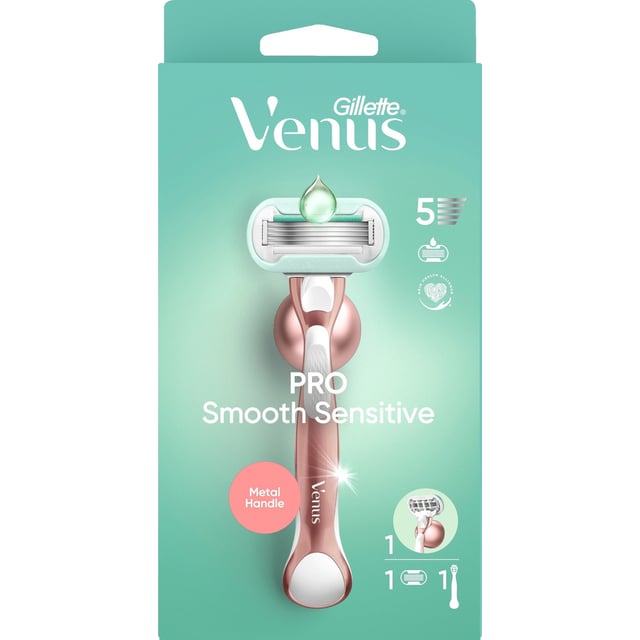 Gillette Venus Pro Smooth Sensitive Rakhyvel och 1 st Rakblad Samt Duschhållare