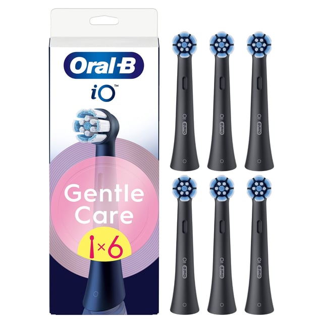 Oral-B iO Gentle Care Tandborsthuvuden Svart 6 st | Munvård - Tandborste - Tandborsthuvud | Apoteka
