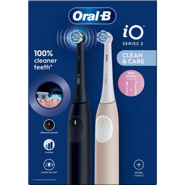 Oral-B iO 2 Duo-pack Eltandborstar Night Black & Calm Pink | Munvård - Tandborste - Eltandborste | Apoteka