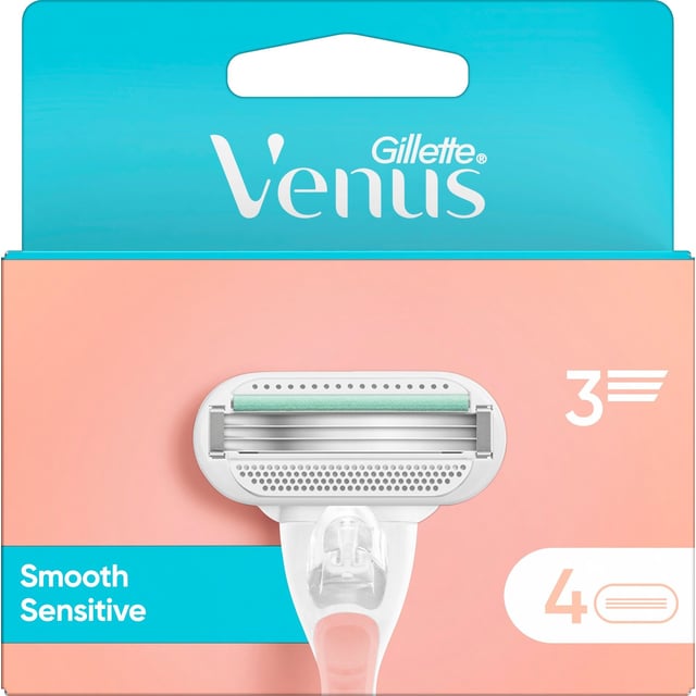 Gillette Venus Smooth Sensitive Rakblad 4 st | Hudvård - Rakning & hårborttagning - Rakblad | Apoteka