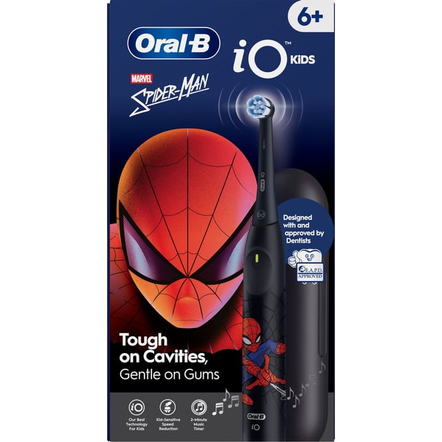 Oral B iO Kids Marvel Spider Man Eltandborste med Resefodral 1 tandborsthuvud | Baby, barn & förälder - Munvård för barn - Eltandborstar för barn | Apoteka