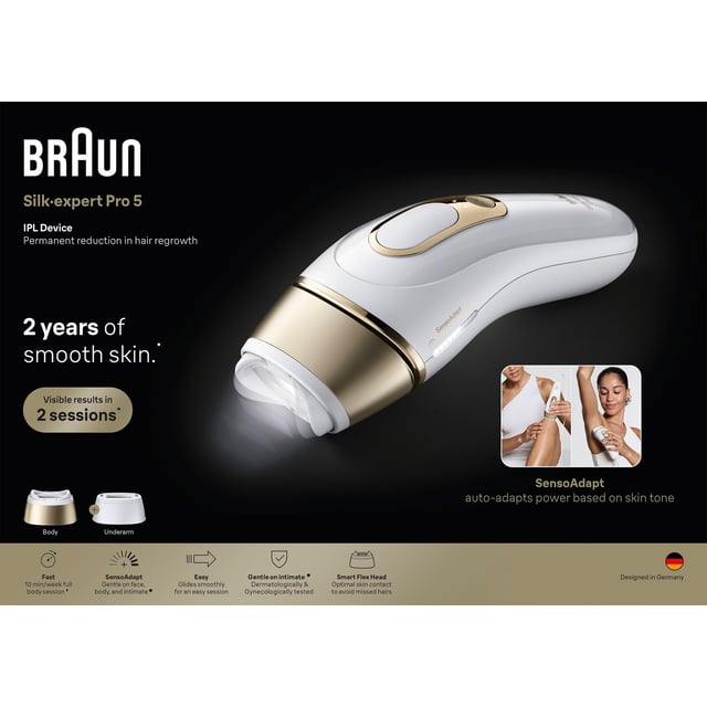 Braun IPL Silk expert Pro 5 Hårborttagning Hemma 2 huvuden PL5210 | Hudvård - Rakning & hårborttagning - Epilering & IPL | Apoteka