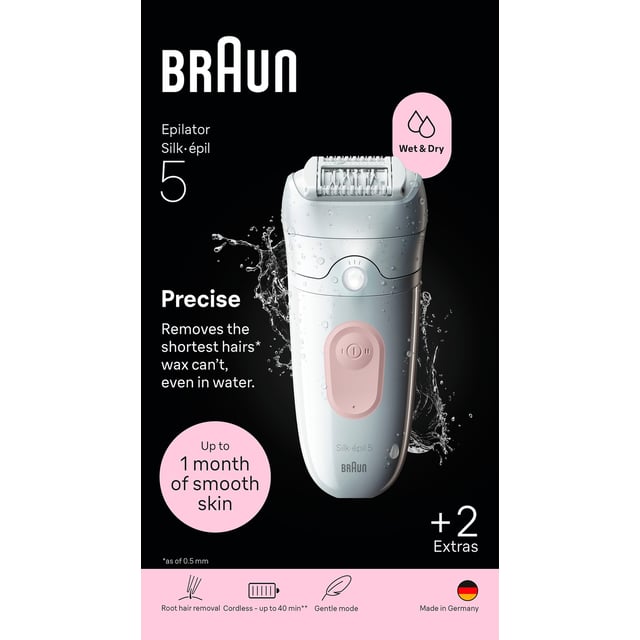 Braun Silk épil 5 Wet & Dry Epilator 5 011 Flamingo Pink | Hudvård - Rakning & hårborttagning - Epilering & IPL | Apoteka