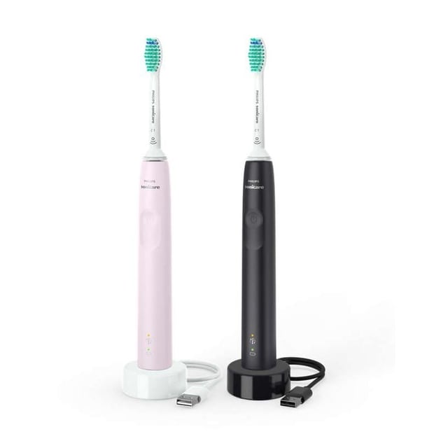 Philips Sonicare ProtectiveClean 3100 Series HX3675/15 Eltandborste Ljusrosa & Svart 2 st | Munvård - Tandborste - Eltandborste | Apoteka