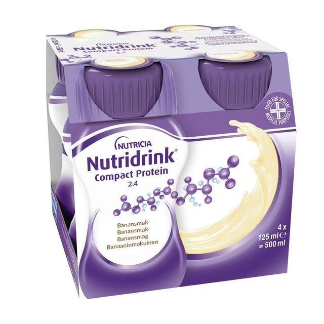 Nutridrink Compact Protein Banansmak 4 x 125 ml | Viktkontroll - Kosttillägg | Apoteka