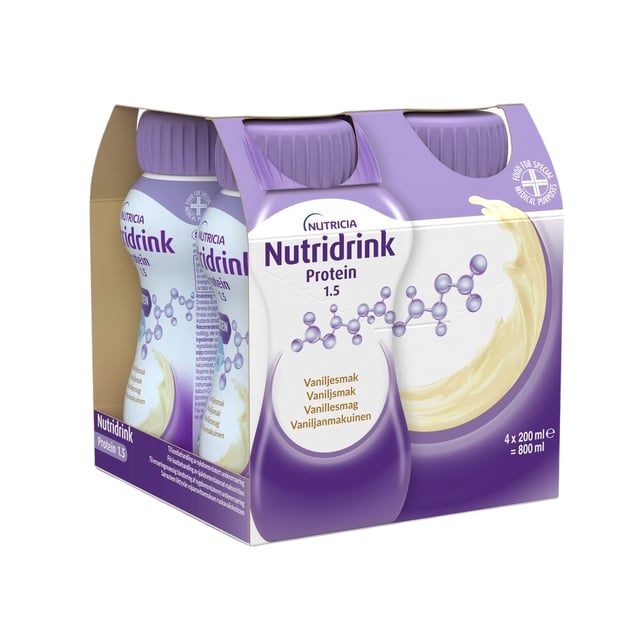 Nutridrink Protein Vaniljsmak 4 x 200 ml | Viktkontroll - Kosttillägg | Apoteka