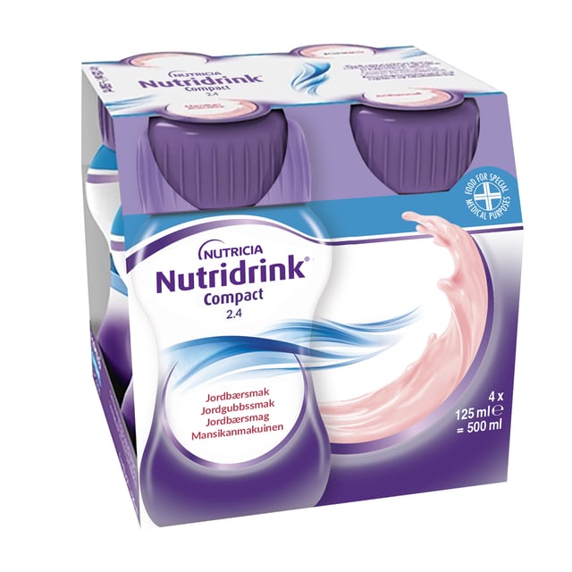 Nutridrink Compact Jordgubbsmak 4 x 125 ml | Viktkontroll - Kosttillägg | Apoteka