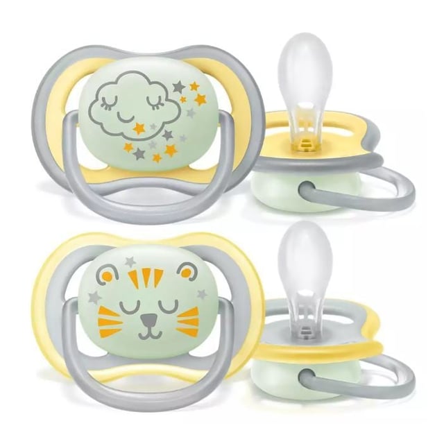 Philips Avent Ultra Air Napp Glow Gul/Grå 18+ månader 2 st | Baby, barn & förälder - Nappar & napphållare - Nattnappar,Baby, barn & förälder - Nappar & napphållare - Nappar | Apoteka