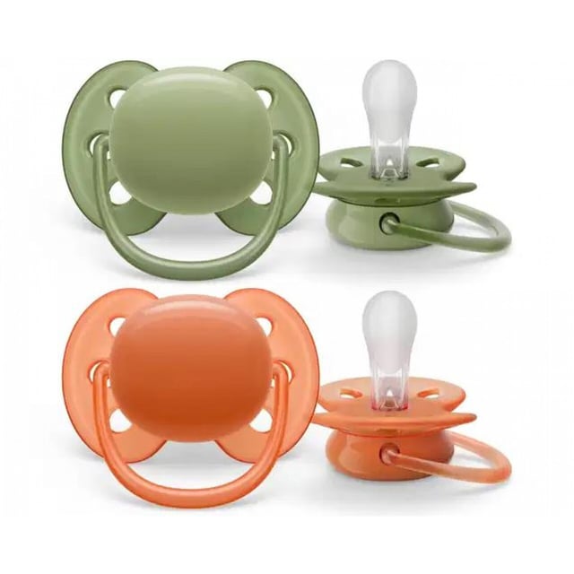Philips Avent Ultra Soft Napp Grön/Orange 18+ Månader 2 st | Baby, barn & förälder - Nappar & napphållare - Nappar | Apoteka