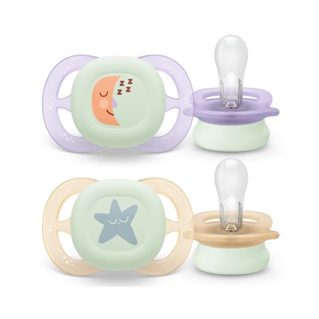 Philips Avent Ultra Start Nighttime Napp 0 till 2 månader Lila Beige | Baby, barn & förälder - Nappar & napphållare - Nappar för nyfödda | Apoteka