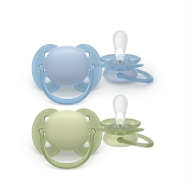 Philips Avent Ultra Soft Napp 0 till 6 månader Grön Blå 2 st | Baby, barn & förälder - Nappar & napphållare - Nappar för nyfödda | Apoteka