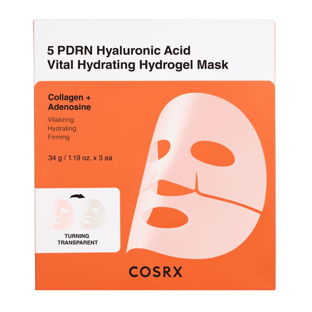 COSRX 5 PDRN Hyaluronic Acid Vital Hydrating Hydrogel Mask 3-pack