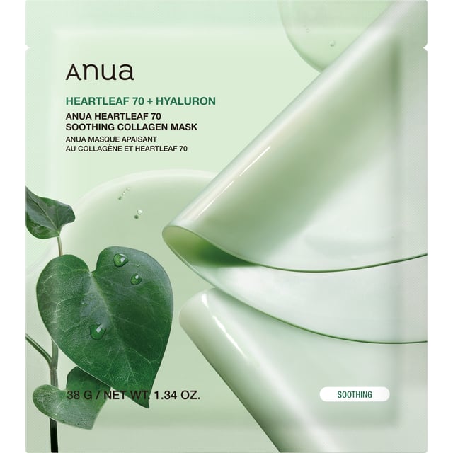 Anua Heartleaf 70 Soothing Collagen Mask 1 st | Hudvård - Ansiktsvård - Ansiktsmask - Nattmask,Hudvård - Ansiktsvård - Ansiktsmask - Återfuktande ansiktsmask,Hudvård - Ansiktsvård - Ansiktsmask - Sheet mask | Apoteka