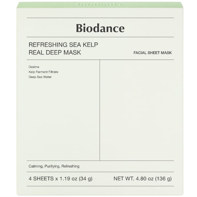 Biodance Refreshing Sea Kelp Real Deep Mask 4-pack | Hudvård - Ansiktsvård - Ansiktsmask - Återfuktande ansiktsmask | Apoteka