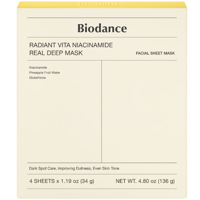 Biodance Radiant Vita Niacinamide Real Deep Mask 4-pack