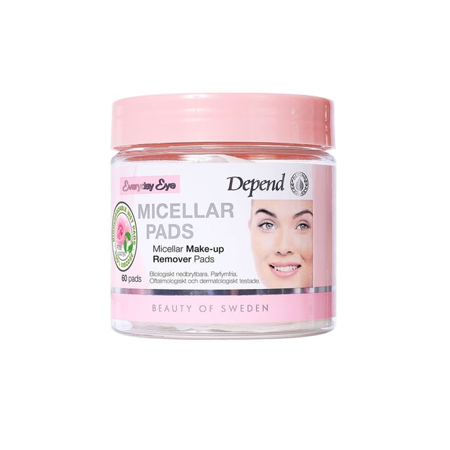 Depend Everyday Eye Micellar Make-Up Remover Pads 60 st | Hudvård - Ansiktsvård - Ansiktsrengöring - Rengöringsservetter,Smink - Sminkborttagning | Apoteka