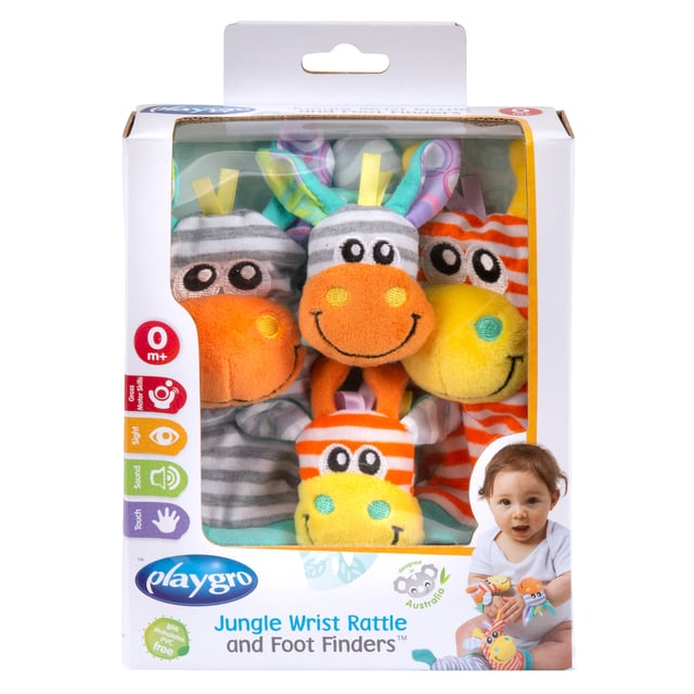 Playgro Jungle Wrist Rattle and Foot Finder 0m+