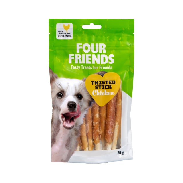 Fourfriends Twisted Stick Chicken 12,5 cm 7 st | Djur - Djurgodis - Hundben & tuggben | Apoteka