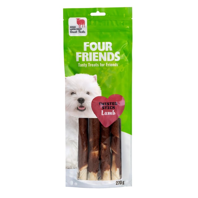 Fourfriends Twisted Stick Lamb 25 cm 4 st | Djur - Djurgodis - Hundben & tuggben,Djur - Djurgodis - Hundgodis | Apoteka