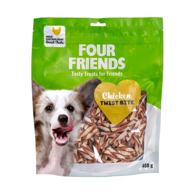 Fourfriends Chicken Twist Bite 400 g | Djur - Djurgodis - Hundgodis | Apoteka