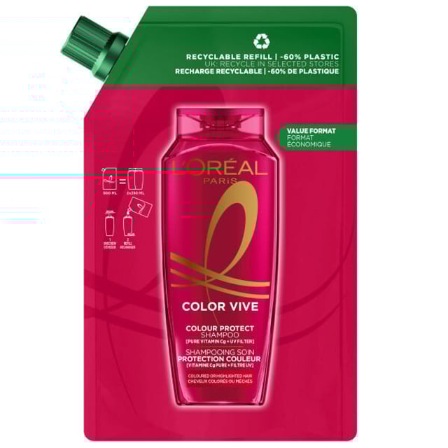 LOréal Paris Elvital Color Vive Schamporefill För Färgat Hår 500 ml | Hårvård - Schampo - Schampo för färgat hår | Apoteka