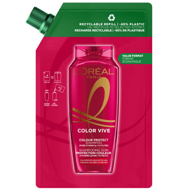 L'Oréal Paris Elvital Color Vive Schamporefill För Färgat Hår 500 ml